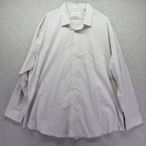 Calvin Klein Shirt Mens 2XL XXL 18-18.5 34/35 Tech Active Button Up‎ Long Sleeve